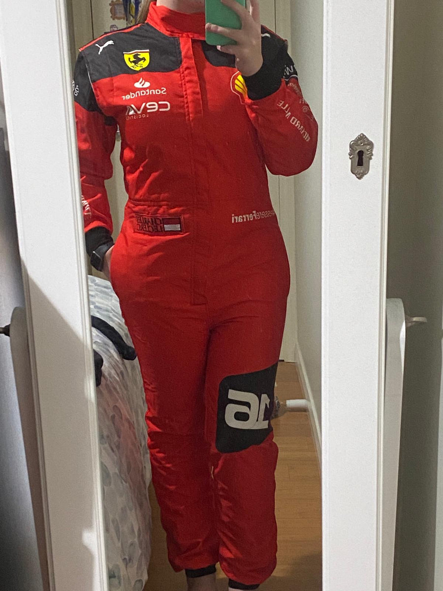 Customer wearing Sonic Racewear suit